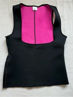 Maika Neoprene slimming sauna vest. Black and pink, medium, never used.